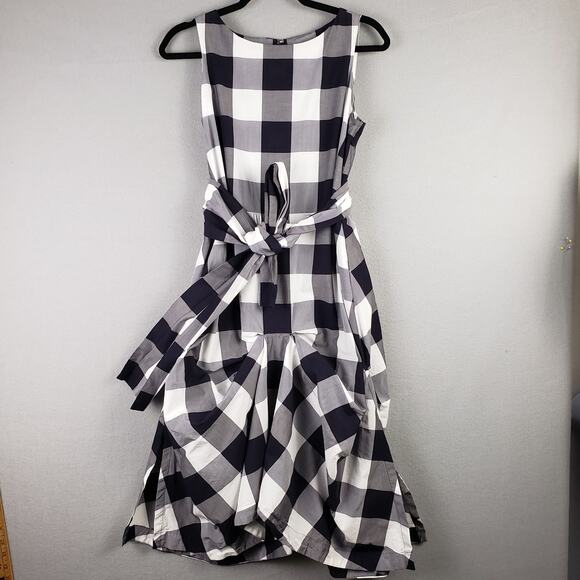 Ann Taylor Dresses & Skirts - Ann Taylor Size S Sleeveless Buffalo Check Midi Dress Black Plaid Lagenlook Fall